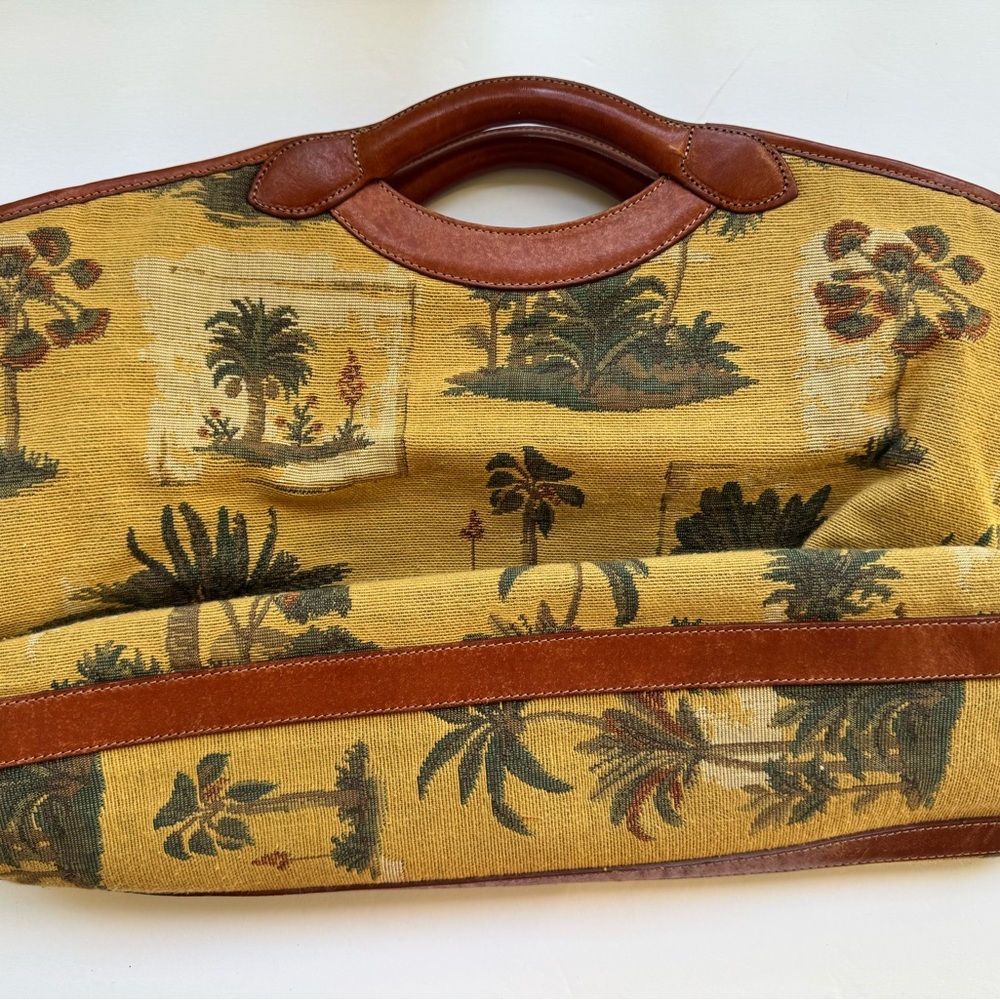Tommy Bahama Tropical Print Tan and Brown Women's Bag - leather & canvas - Picture 5 of 5